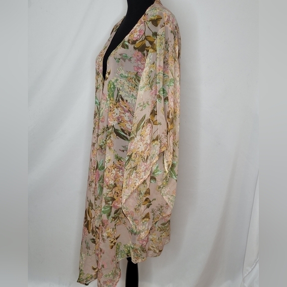Lauren Conrad Florabelles Sheer Floral Kimono - Size 1X - Picture 3 of 6